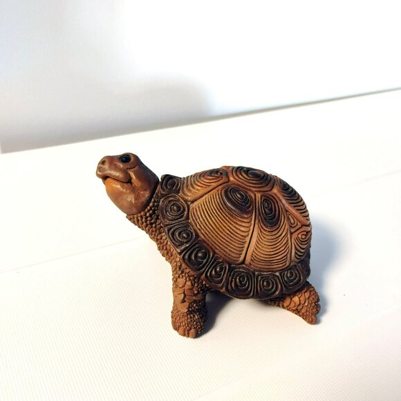 Vintage 1980s Tortoise Turtle Figurines by Don James Signed Stone Critter - Picture 3 of 15